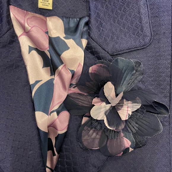 $370 Amanda Smith Silk Flower Suit 2 PCs 18W Women’s - Picture 10 of 13